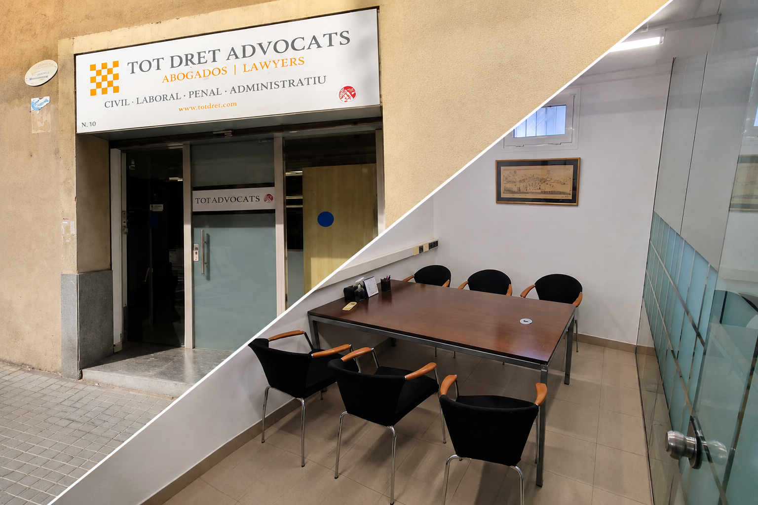 Entrada y sala de reuniones de Tot Dret Advocats